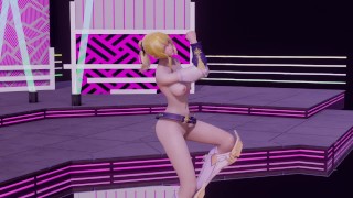 MMD 泫雅唇 & 臀部短版 Genshin 影响牛仔裤裸体舞蹈未经审查 3D