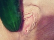 Preview 1 of Teasing My Pussy with a Thick Cucumber And Clit Rubbing Orgasm (Part 1)