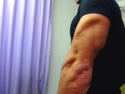 Preview 2 of Flex chest pumped muscle and get HOT in tight jeans and horny it is muscle Worship TIME