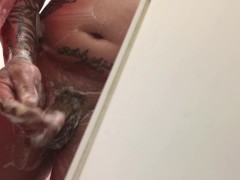 Lady landlord in my bathroom watches me masterbate cum hard for deduction on my rent