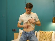 Preview 1 of Tommy grabs ahold of his thick manhood & begins jacking