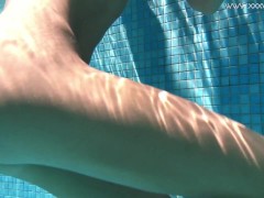 Tiffany Tatum escorted by Jack in swimming pool