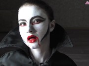 Preview 1 of Vampire Girl Passionate Sucks Big Cock to Cum In Mouth