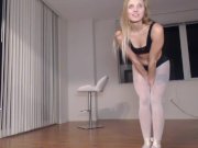 Preview 3 of Blonde Ballet Dancer Gets Topless & Dances on CamSoda