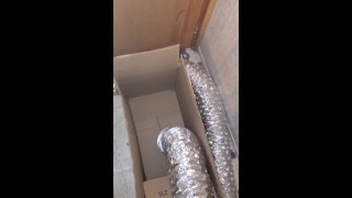 The drier hose tries to blow the box