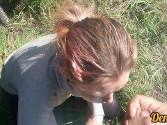 весенний миньет от ненасытной любимой школьницы лицо залито тёплой вкусной спермой