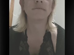 Trans Cutie Sucks and rides new giant dildo for the first time. 