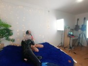 Preview 1 of Backstage of pretty lesbian fetish girls doing sex video. Positive Femdom, sex play, latex leather