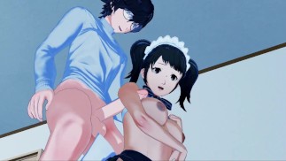 老师Sadayo Kawakami让Joker操她的腋窝。