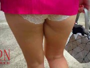 Preview 3 of A lady masturbates in a car in a parking lot Teasing a clit with a dildo