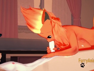 Pokemon Hentai - Flareon Blowjob to Dog with Cum in her Mouth