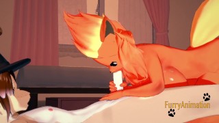 Pokemon Hentai - Flareon blowjob to dog with cum in her mouth