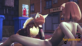 In The Street Furry Yaoi Fox Blowjobs Dog And Puts Cums In His Mouth
