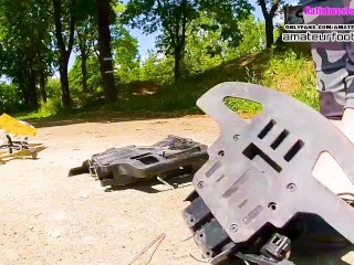 Kati´s DTM racing car Auto Crush crushes Trampling Trample crushing barefoot ballerinas