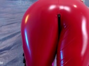 Preview 5 of Hot PVC teasing, fetish beautiful video. Mistress Arya Grander in red vinyl clothing.