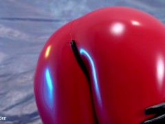 Hot PVC teasing, fetish beautiful video. Mistress in red vinyl clothing.