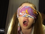 Preview 6 of 18 year old playing girl blindfolded fucked hard by stepbrother - Mia Fire