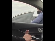 Preview 1 of Caught Masturbating public dick flash. Phone died but she rolled her window down and said nice cock