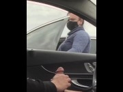Preview 3 of Caught Masturbating public dick flash. Phone died but she rolled her window down and said nice cock