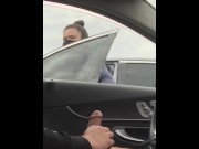 Preview 5 of Caught Masturbating public dick flash. Phone died but she rolled her window down and said nice cock