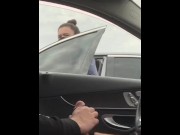 Preview 6 of Caught Masturbating public dick flash. Phone died but she rolled her window down and said nice cock