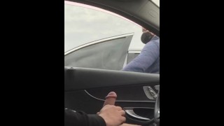 Flash Phone Died When She Was Caught Masturbating In Public But She Still Rolled Down Her Window And Said Nice Cock