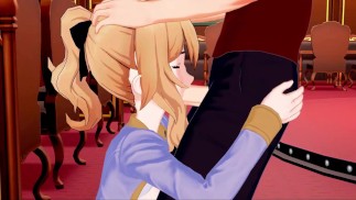 Жан глубоко заглатывает большой член, глотает порцию спермы.