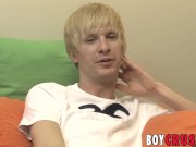 Preview 2 of Blond twink gay Liam Summers cums while jerking off solo
