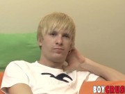 Preview 4 of Blond twink gay Liam Summers cums while jerking off solo