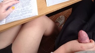 Sucked near the teacher during the lesson (with dialogues)