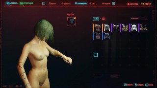사이버펑크 게임 사이버펑크 2077에서 에로틱한 옷을 입은 섹시한 여자