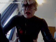 Preview 6 of Catsuit and long gloves and overknee boots leads to long fuck, cowgirl orgasm and massive cumshot !