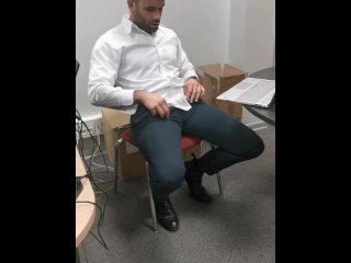 Spy on this horny straight guy having a discreet wank at the office! and surprise him after he nuts.