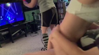While The Wife Watches Television The Husband Has Sex With His Mistress