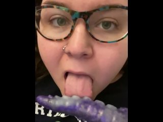 Sucking Bad Dragon style dildo POV joi dick sucking