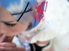 Сексуальная Горничная Рэм Отсосала и Потрахалась в Первый Раз с Субару - Косплей re:Zero - Screenshot 6 of 16 - Anime