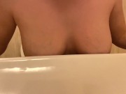 Preview 1 of Redhair girl is masturbating wet pussy in public toilet