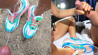Cum On Nike Sneakers Cumpilation - HUGE HD Cumshots - YummyCouple