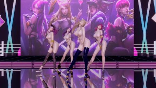 MMD Girlsday Something Nude Vers Ahri Akali Evelynn Kaisa 3D Uncensored Nude Dance