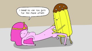 Princess Bubblegum neukt een bananenwacht - Adventure Time Porno Parodie