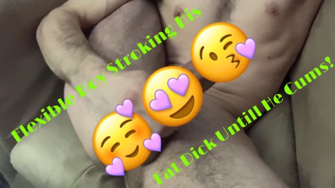 Flexible Boy Stroking His Fat Dick Until He Cums!