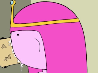 Princessバブルガムはグローリーホールを見つけてディックを吸う-アドベンチャータイムポルノパロディー