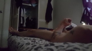 Late night play with big cum shot 