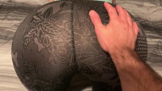 In Leggings A Horny Stepsister With A Perfect Ass Allows Me To Rub Her Ass And Pussy