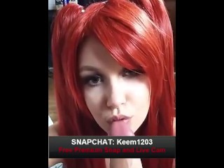 Tesão Red Head Girl Fica Facialize e Gozada - Snapchat Exclusivo