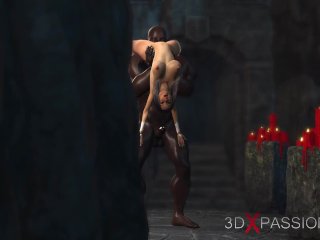 A horny bride gets fucked by a big black cock in the dungeon