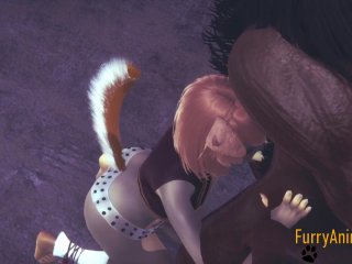 Furry Yaoi - Beast and Dog having wild sex on the street of Japan