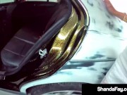 Preview 1 of Busty Housewife Shanda Fay Gets Stuffed In Car Shop!
