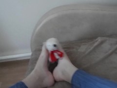 foot fetish with a toy
