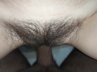 I Fuck a Hairy Pussy and she Gets a Lot of Cum